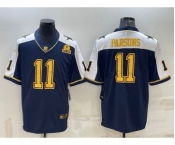 Men's Dallas Cowboys #11 Micah Parsons Navy Gold Edition With 1960 Patch Limited Stitched Football Jersey