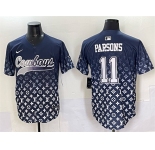 Men's Dallas Cowboys #11 Micah Parsons Navy Limited Stitched Baseball Jersey