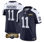 Men's Dallas Cowboys #11 Micah Parsons Navy White 2023 F.U.S.E. NFC East Champions Patch Football Stitched Jersey