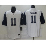 Men's Dallas Cowboys #11 Micah Parsons Nike White 2021 Throwback Limited Jersey