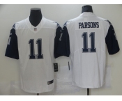 Men's Dallas Cowboys #11 Micah Parsons Nike White 2021 Throwback Limited Jersey