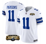 Men's Dallas Cowboys #11 Micah Parsons White 2023 F.U.S.E. NFC East Champions Patch Football Stitched Jersey
