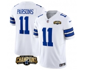 Men's Dallas Cowboys #11 Micah Parsons White 2023 F.U.S.E. NFC East Champions Patch Football Stitched Jersey