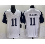 Men's Dallas Cowboys #11 Micah Parsons White FUSE Vapor Thanksgiving Limited Stitched Jersey