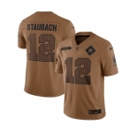 Men's Dallas Cowboys #12 Roger Staubach 2023 Brown Salute To Service Limited Football Stitched Jersey