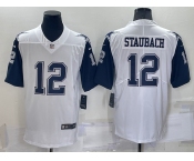 Men's Dallas Cowboys #12 Roger Staubach White 2016 Color Rush Stitched NFL Nike Limited Jersey
