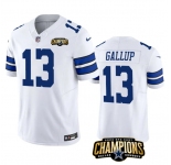 Men's Dallas Cowboys #13 Michael Gallup White 2023 F.U.S.E. NFC East Champions Patch Football Stitched Jersey