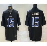 Men's Dallas Cowboys #15 Ezekiel Elliott Black Throwback Vapor Limited Stitched Jersey
