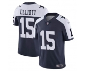 Men's Dallas Cowboys #15 Ezekiel Elliott Navy White Vapor Untouchable Thanksgiving Limited Football Stitched Jersey