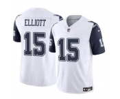 Men's Dallas Cowboys #15 Ezekiel Elliott White 2023 F.U.S.E Color Rush Limited Football Stitched Jersey