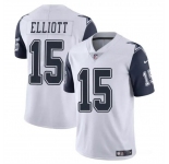 Men's Dallas Cowboys #15 Ezekiel Elliott White Color Rush Limited Football Stitched Jersey