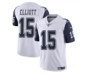 Men's Dallas Cowboys #15 Ezekiel Elliott White Color Rush Limited Football Stitched Jersey