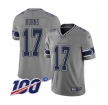 Men's Dallas Cowboys #17 Allen Hurns Limited Gray Inverted Legend 100th Season Football Jersey