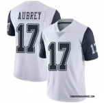 Men's Dallas Cowboys #17 Brandon Aubrey Limited White Color Rush Vapor Untouchable Jersey