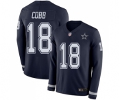 Men's Dallas Cowboys #18 Randall Cobb Limited Navy Blue Therma Long Sleeve Football Jersey