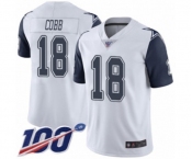 Men's Dallas Cowboys #18 Randall Cobb Limited White Rush Vapor Untouchable 100th Season Football Jersey