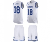 Men's Dallas Cowboys #18 Randall Cobb Limited White Tank Top Suit Football Jersey