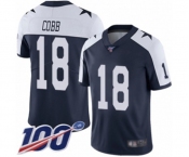 Men's Dallas Cowboys #18 Randall Cobb Navy Blue Throwback Alternate Vapor Untouchable Limited Player 100th Season Football Jersey