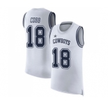 Men's Dallas Cowboys #18 Randall Cobb White Rush Player Name & Number Tank Top Football Jersey