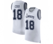 Men's Dallas Cowboys #18 Randall Cobb White Rush Player Name & Number Tank Top Football Jersey