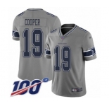 Men's Dallas Cowboys #19 Amari Cooper Limited Gray Inverted Legend 100th Season Football Jersey