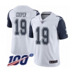 Men's Dallas Cowboys #19 Amari Cooper Limited White Rush Vapor Untouchable 100th Season Football Jersey