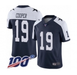 Men's Dallas Cowboys #19 Amari Cooper Navy Blue Throwback Alternate Vapor Untouchable Limited Player 100th Season Football Jersey