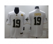 Men's Dallas Cowboys #19 Amari Cooper White Gold Limited Player Jersey