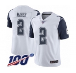 Men's Dallas Cowboys #2 Brett Maher Limited White Rush Vapor Untouchable 100th Season Football Jersey