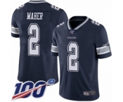 Men's Dallas Cowboys #2 Brett Maher Navy Blue Team Color Vapor Untouchable Limited Player 100th Season Football Jersey