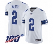 Men's Dallas Cowboys #2 Brett Maher White Vapor Untouchable Limited Player 100th Season Football Jersey