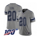 Men's Dallas Cowboys #20 George Iloka Limited Gray Inverted Legend 100th Season Football Jersey