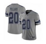 Men's Dallas Cowboys #20 Tony Pollard Limited Gray Inverted Legend Football Jersey