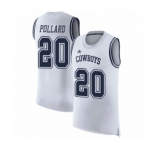 Men's Dallas Cowboys #20 Tony Pollard White Rush Player Name & Number Tank Top Football Jersey