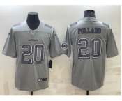 Men's Dallas Cowboys #20 Tony Pollard With Patch Gray Atmosphere Fashion Stitched Jersey