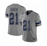 Men's Dallas Cowboys #21 Deion Sanders Limited Gray Inverted Legend Football Jersey