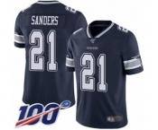 Men's Dallas Cowboys #21 Deion Sanders Navy Blue Team Color Vapor Untouchable Limited Player 100th Season Football Jersey