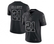 Men's Dallas Cowboys #21 Ezekiel Elliott Black Reflective Limited Stitched Football Jersey