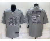 Men's Dallas Cowboys #21 Ezekiel Elliott LOGO Grey Atmosphere Fashion 2022 Vapor Untouchable Stitched Nike Limited Jersey