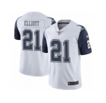 Men's Dallas Cowboys #21 Ezekiel Elliott Nike White Color Rush Limited Jersey