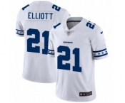 Men's Dallas Cowboys #21 Ezekiel Elliott White Team Logo Cool Edition Jersey
