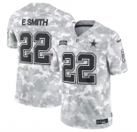 Men's Dallas Cowboys #22 Emmitt Smith 2024 Arctic Camo Salute To Service Limited Stitched Football Jersey