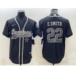 Men's Dallas Cowboys #22 Emmitt Smith Black Reflective Limited Stitched Football Jersey