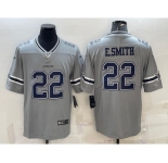 Men's Dallas Cowboys #22 Emmitt Smith Grey 2020 Inverted Legend Stitched NFL Nike Limited Jersey
