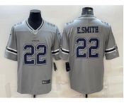 Men's Dallas Cowboys #22 Emmitt Smith Grey 2020 Inverted Legend Stitched NFL Nike Limited Jersey
