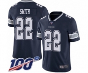 Men's Dallas Cowboys #22 Emmitt Smith Navy Blue Team Color Vapor Untouchable Limited Player 100th Season Football Jersey