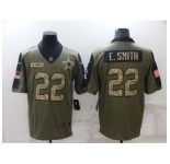 Men's Dallas Cowboys #22 Emmitt Smith Nike Camo 2021 Salute To Service Limited Player Jersey