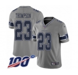 Men's Dallas Cowboys #23 Darian Thompson Limited Gray Inverted Legend 100th Season Football Jersey