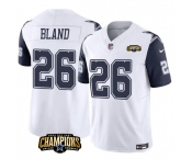 Men's Dallas Cowboys #26 DaRon Bland White Navy 2023 F.U.S.E. NFC East Champions Patch Football Stitched Jersey