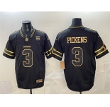 Men's Dallas Cowboys #3 George pickens Black 2025 F.U.S.E. 94 Marshawn Kneeland Memorial Patch Vapor Limited Stitched Football Jersey